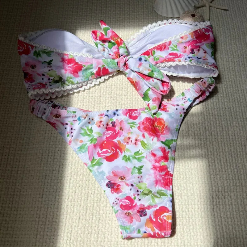 Floral Sexy Bikinis Women's Swimwear Female Swimsuit For Swim Wear Bathing Suits Brazilian Bikini Set Beachwear Pool Bather 2026