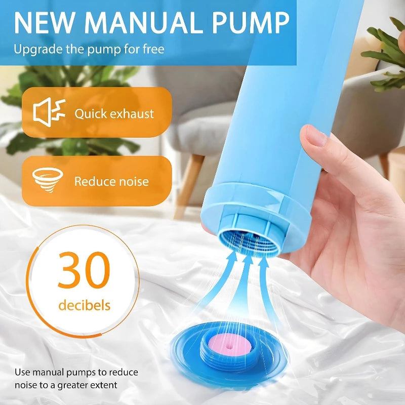 Vacuum Bag for Clothes, Air Vacuum Bag with Pump, Travel Essentials, Space Saver Bags for Comforters Blankets Storage Organizer
