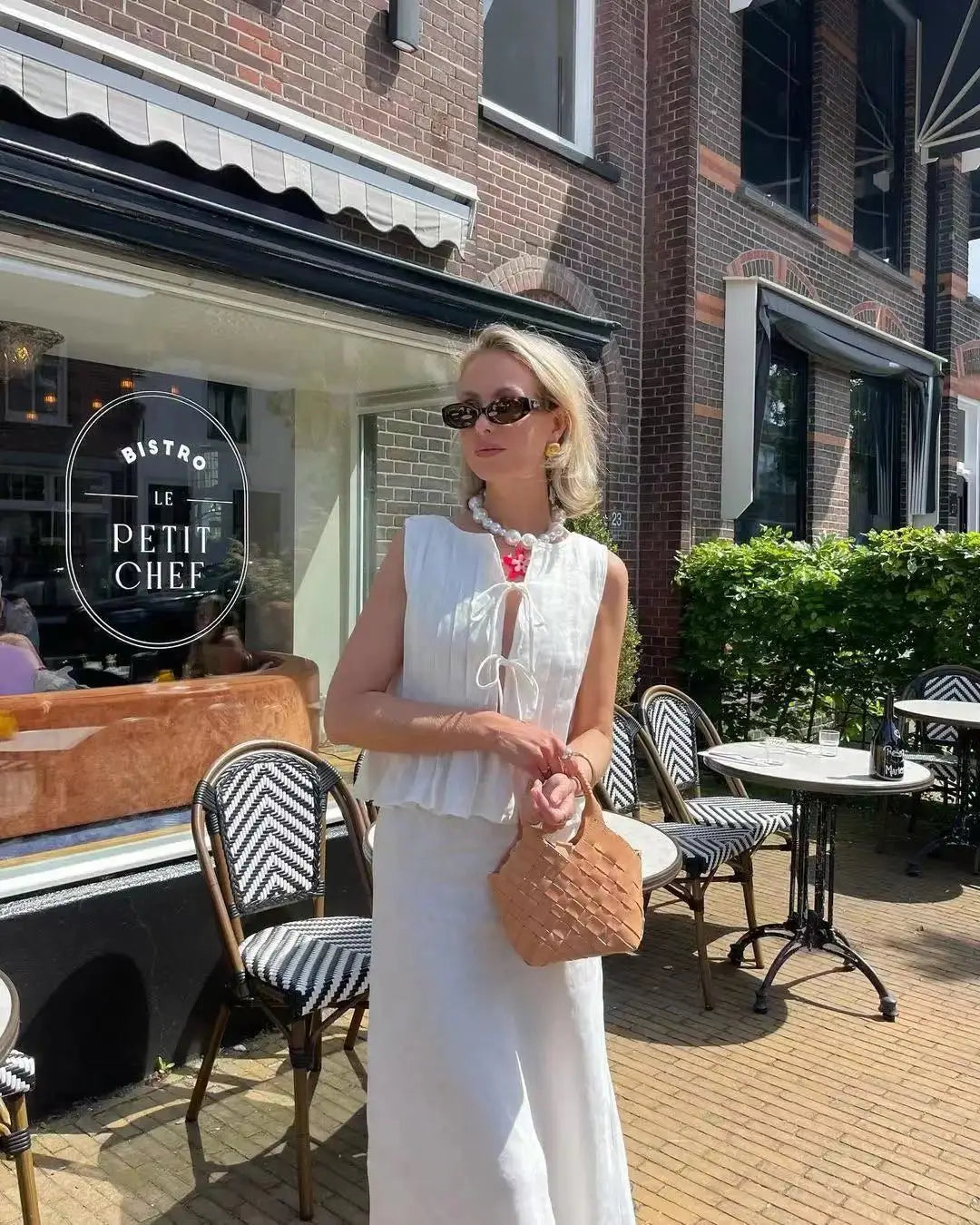 Sexy White Sleeveless Tie Shirt Top Long Skirt Two Piece 2026 Women Fashion Set Summer Holiday Beachwear Swimwear Cover Up A2860