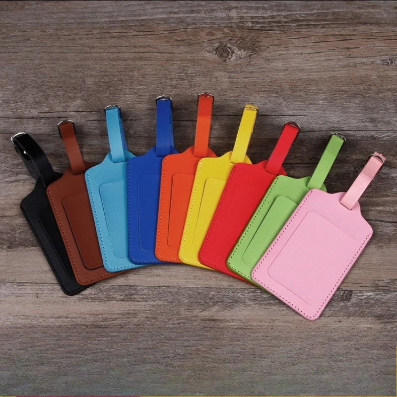 PU Leather Luggage Tag Women Men Travel Accessories Suitcase ID Address Name Holder Baggage Boarding Tag Portable Label