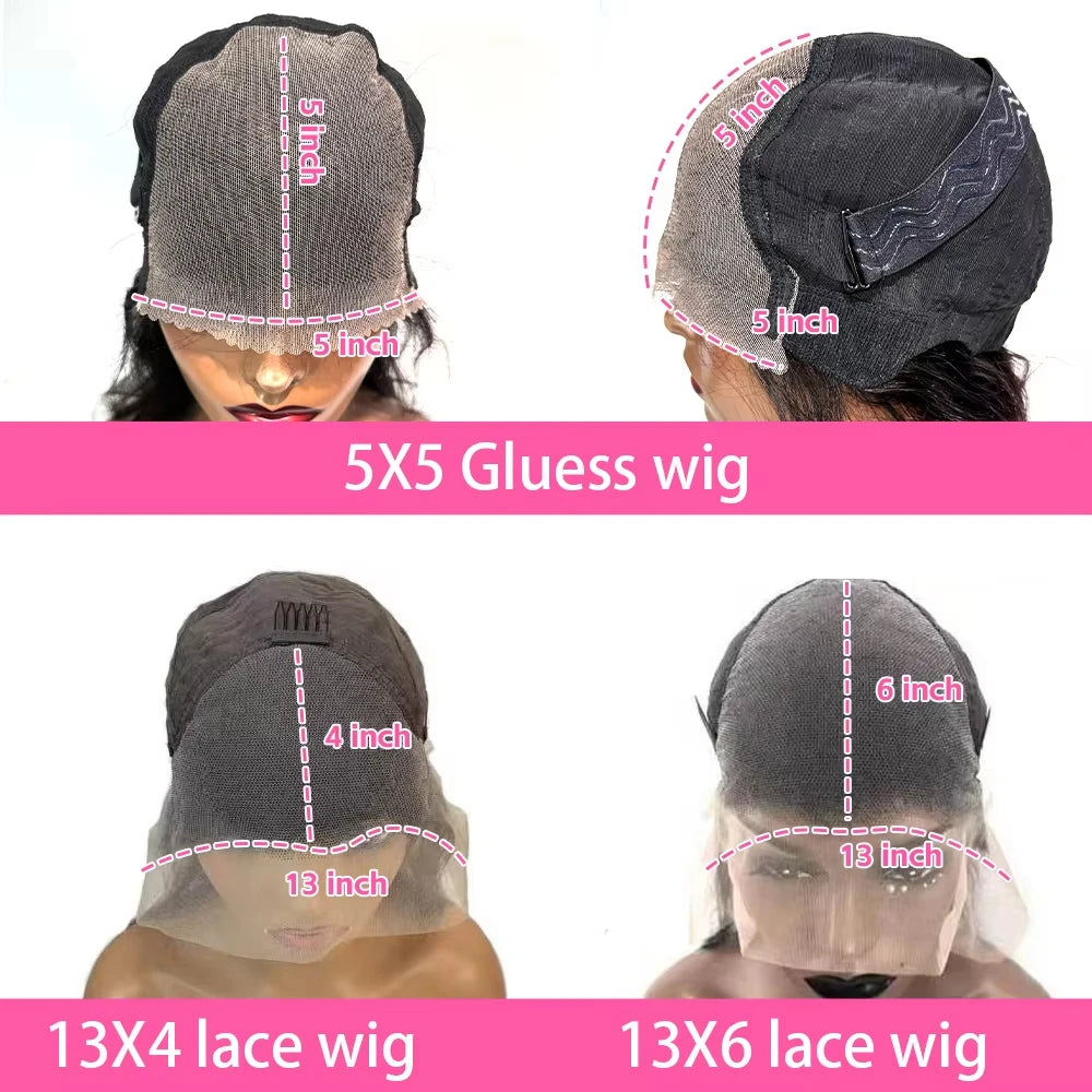 13x4 13x6 5x5 HD Transparent Lace Front Human Bling Hair Wigs For Women Pre Plucked Brazilian 36 30in Straight Lace Closure Wigs