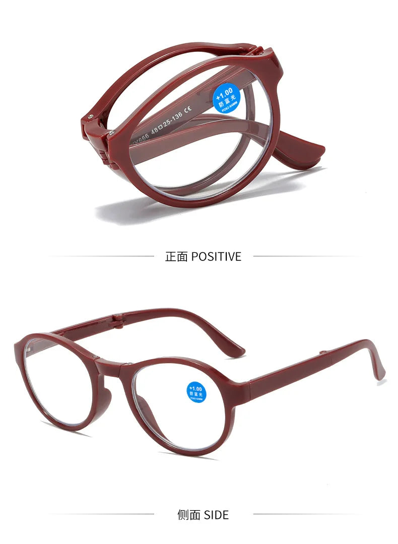 New Folding Reading Glasses Men women Anti Blue Light Presbyopia Eyeglasses Computer Eyewear with +1.5 +2.0 +2.5 +3.0 +3.5