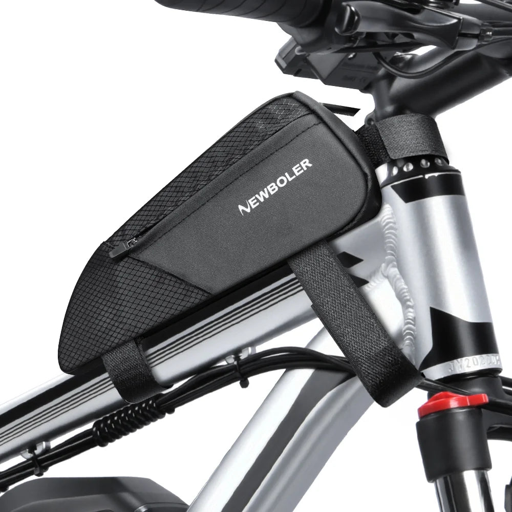 NEWBOLER Bike Bag 1.2L Portable Frame Front Tube Cycling Bag MTB Road Bicycle Pannier Bag Large Capacity Ultralight Cycling Bag