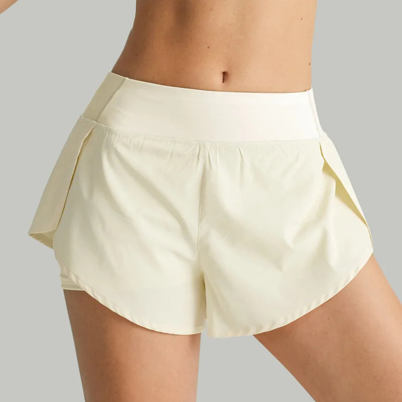 Sport Shorts Women Sportswear Double-deck Running Shorts Yoga Bottoms Summer Gym Fitness Training Jogging Short Pants