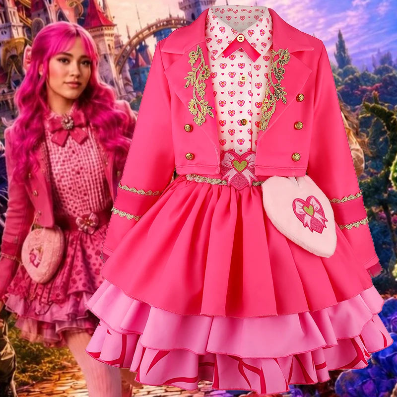 Halloween 2026 European and American descendants movie same cosplay dress jumpsuit sweet and cute pink performance suit