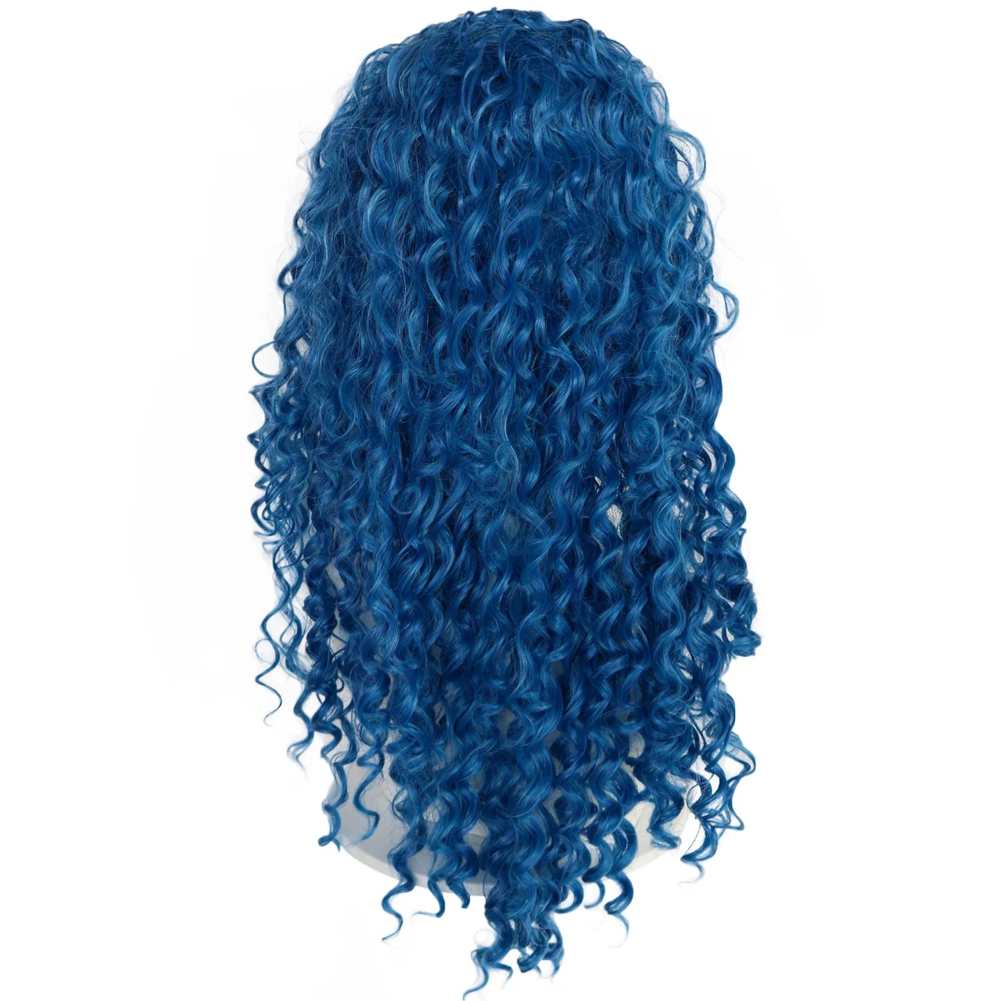 Blue Curly Cosplay Wig, Medium Length Synthetic Hair for Women, for Cosplay & Halloween