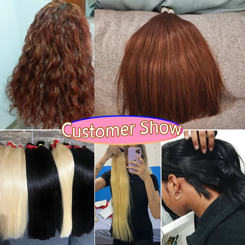 Human Hair Bulk No Weft Virgin Remy Hair Vietnamese Hair Straight Hair Bulk Real Natural Hair No Weft For Braiding Wholesale