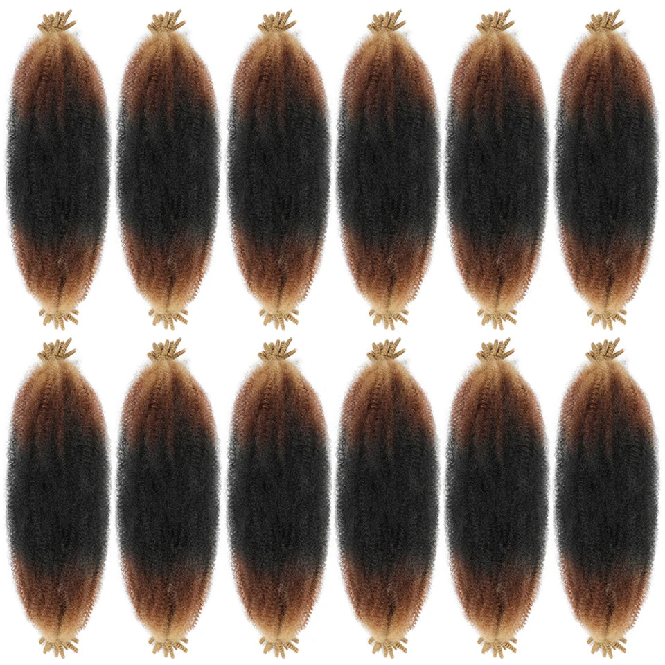 Marley Twist Braiding Hair Ginger Burgundy Ombre Brown Black Springy Afro Twist Hair PreFluffed Spring Twist Kinky Braiding Hair