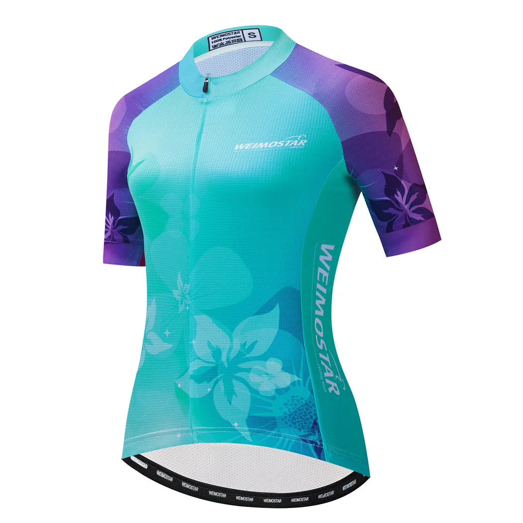 Blue Black Womens Cycling Jersey Pro Team Cycling Clothing Summer MTB Bike Jersey Breathable Bicycle Shirt Maillot Ciclismo