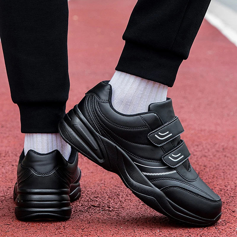 Large Size 48 White Casual Sneakers Men Comfy Leather Lightweight Men's Sports Shoes Outdoor Non-slip Walking Shoes Man Trainers