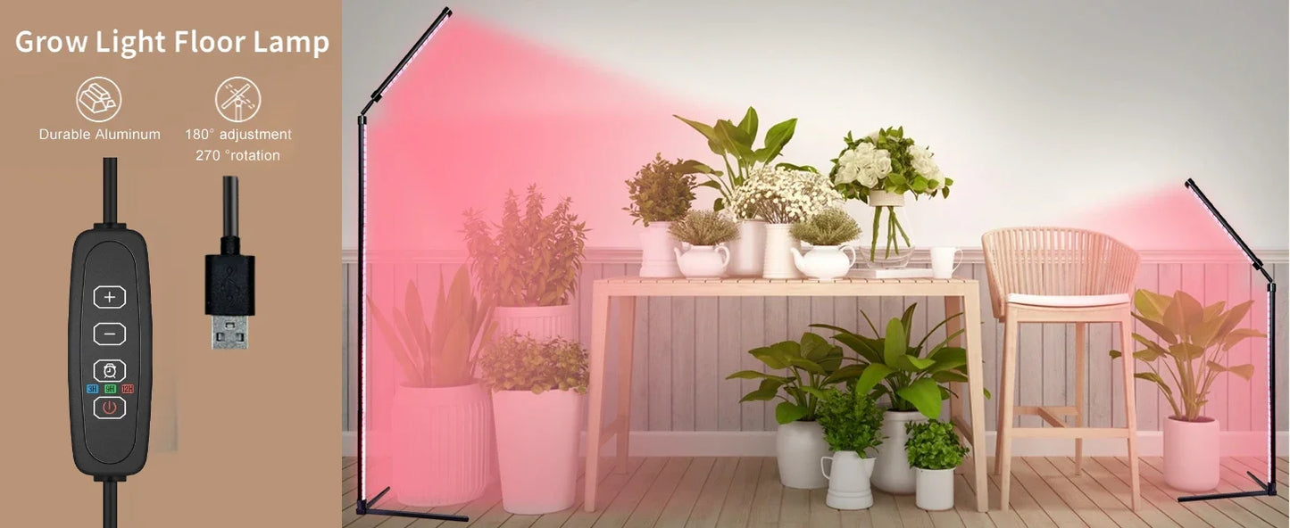 24V 80INCH Indoor Plant Growth Lamp Full Spectrum Seed Plant Lamp with Timer and Three Color Dimmable Floor Plant Growth Lamp