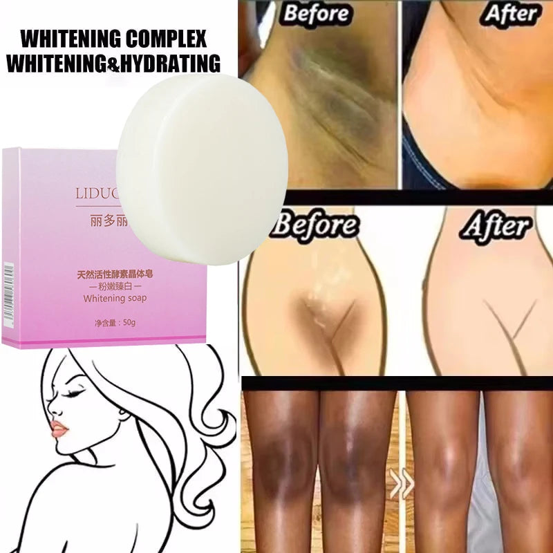 Body Whitening Soap Underarm Knee Bleaching Soap Chicken Skin Removal Dark Spot Removal Dead Skin Moisturize Brighten Body Care