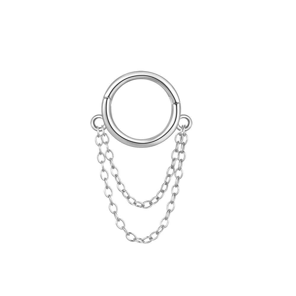 CANNER 925 Sterling Silver Simple Tassel Circle Piercing Hoop Earrings For Women's 18k Gold Ins Earrings Fine Jewelry Party Gift