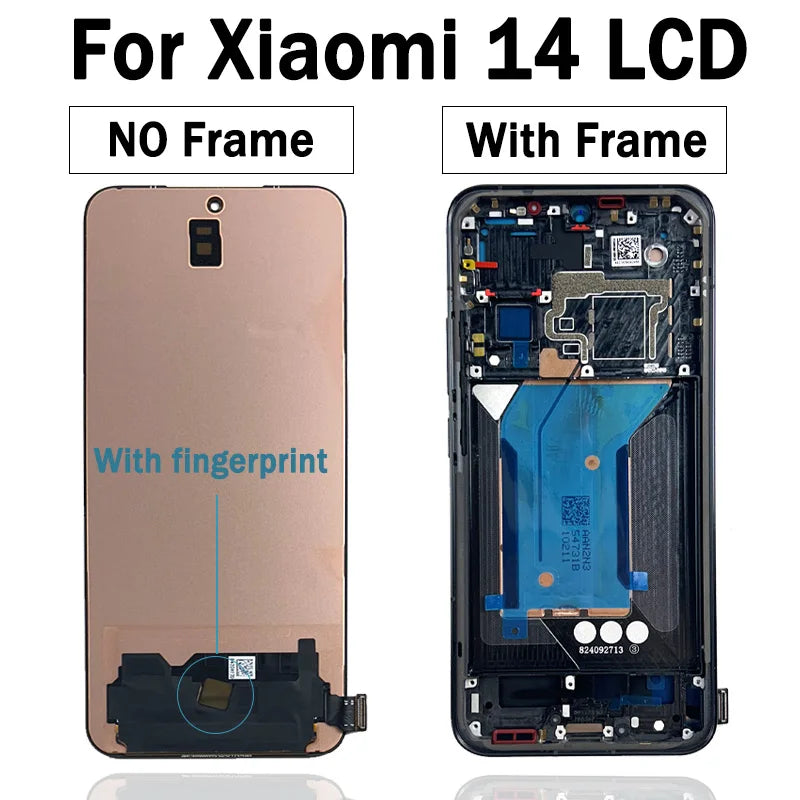6.36" OEM Display For Xiaomi 14 LCD Display Touch Screen Digitizer for Xiaomi 14 23127PN0CC 23127PN0CG LCD Screen Replacement