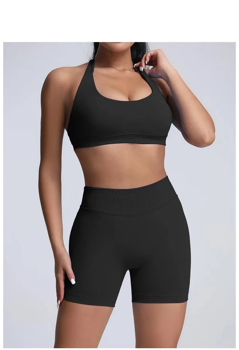 HISTELLO Sports Shorts 4.5‘’ High Waist Women Yoga Workout Shorts Seamless Leggings Stretch Fitness Sweatpants Gym Short