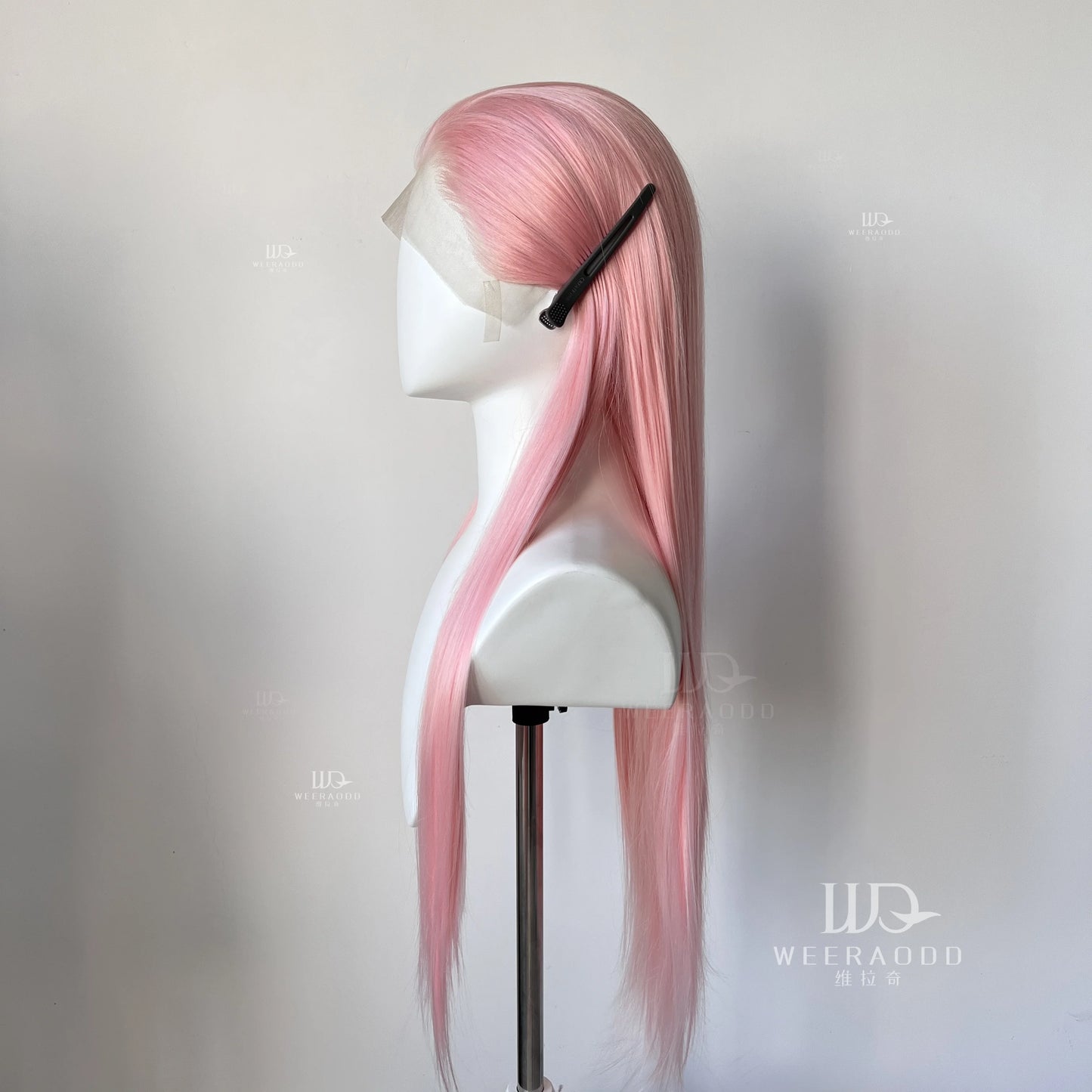 Pastel Pink Straight Synthetic Lace Wig Long Silk Straight Wig Frontal Lace Wigs for Women Cosplay Ready to Wear Light Pink Wig