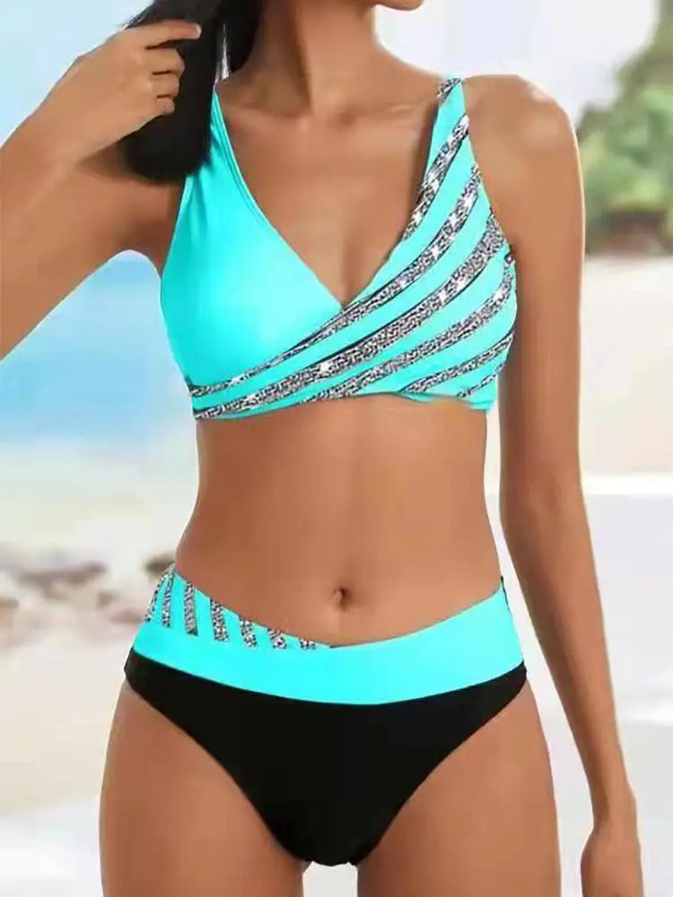 2023 New Women Sexy Stripe Bikini Female Summer Swimsuit Two Piece Bikini Set Beachwear Swim Suit Swimwear Brazil Bathing Suit