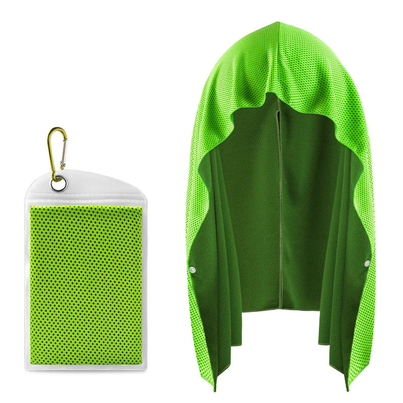 Cooling Hoodie Towel- Hood Towel, Evaporative Cool Technology, Cools Instantly When Wet, , Great for Sports, Fitness, Gym