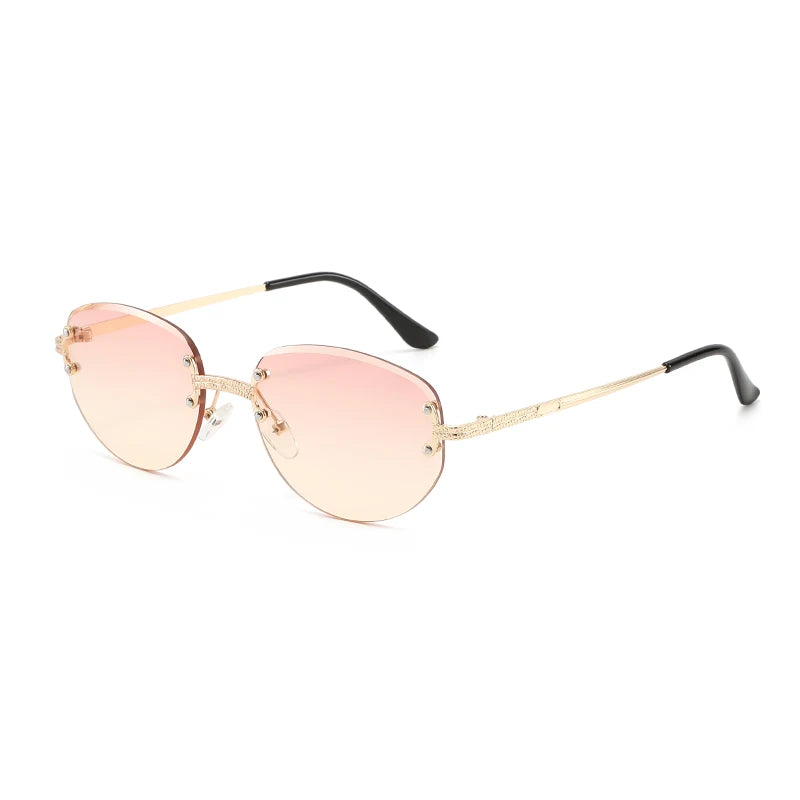 Rimless Sunglasses Irregular Fashion Popular Women Men Shades Small Square Sun Glasses for Female Male Summer Traveling Oculos