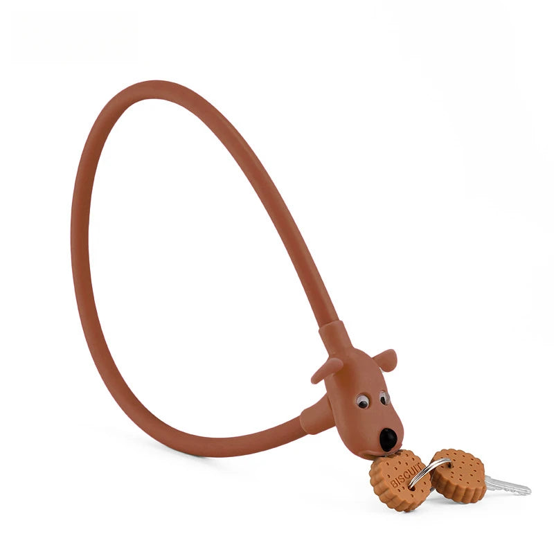 Bike Lock Creative Puppy Children's Bike Anti-theft Cute Cartoon Ring Portable Key Lock Cycling Gear Road Bike Riding Equipment