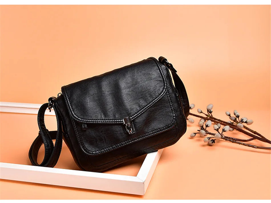 Vintage Soft Leather Women's Crossbody Bag Luxury Designer Handbag Small 2024 Sac a Femme Femmels' Shoulder Bags