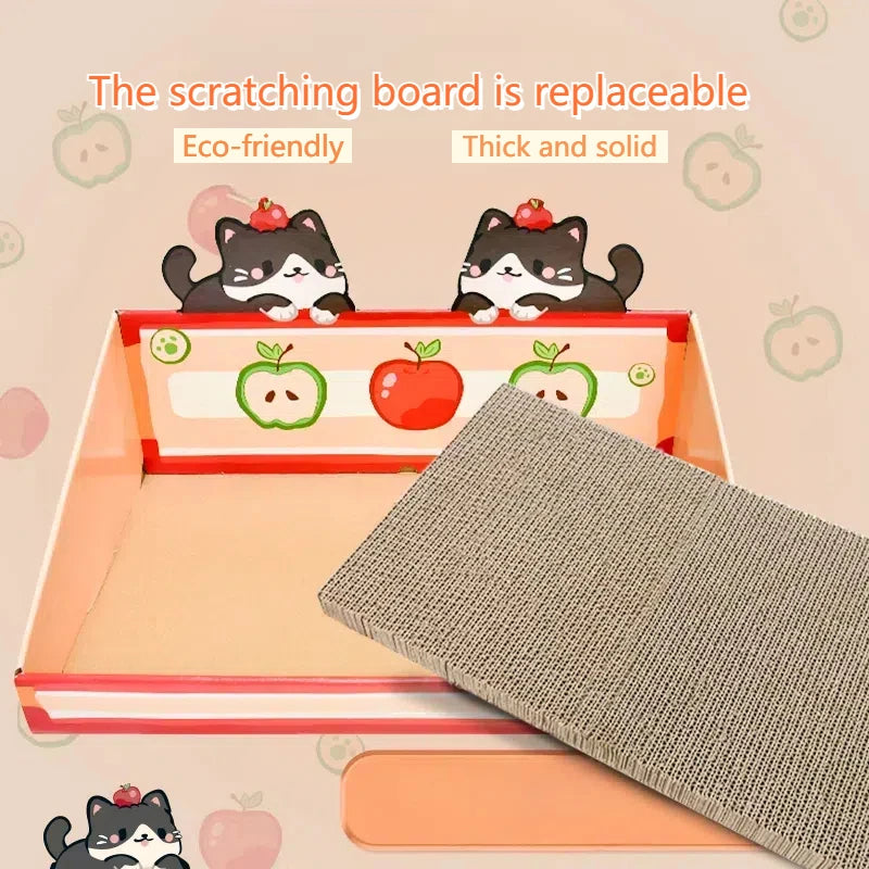 Cardboard Cat box Cat Bed with Scratching board Corrugated cat scratcher for cats kittens cat scratching mat
