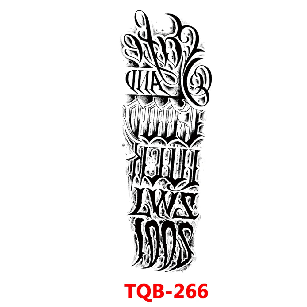Full-arm Tattoo Stickers With The Crown Of The Virgin Of Jesus And Lion Waterproof Tattoo Stickers