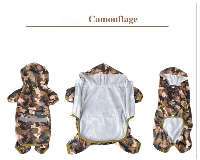 Dog Raincoat Puppy Rain Coat with Hood Reflective Waterproof Dog Clothes Soft Breathable Pet Cat Small Dog Rainwear XS - 5XL