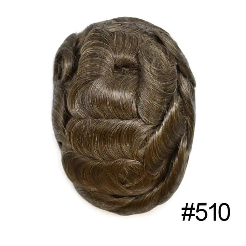 100% Density Full Lace Male Hair Prosthesis Swiss Thin Lace Men's Wig Natural Hairline Human Hair Man Hair System Wigs For Men