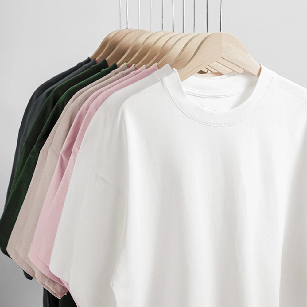 Black and white short-sleeved crew neck casual shirt with the TELETECH brand logo Summer couple's pure loose-fitting streetwear
