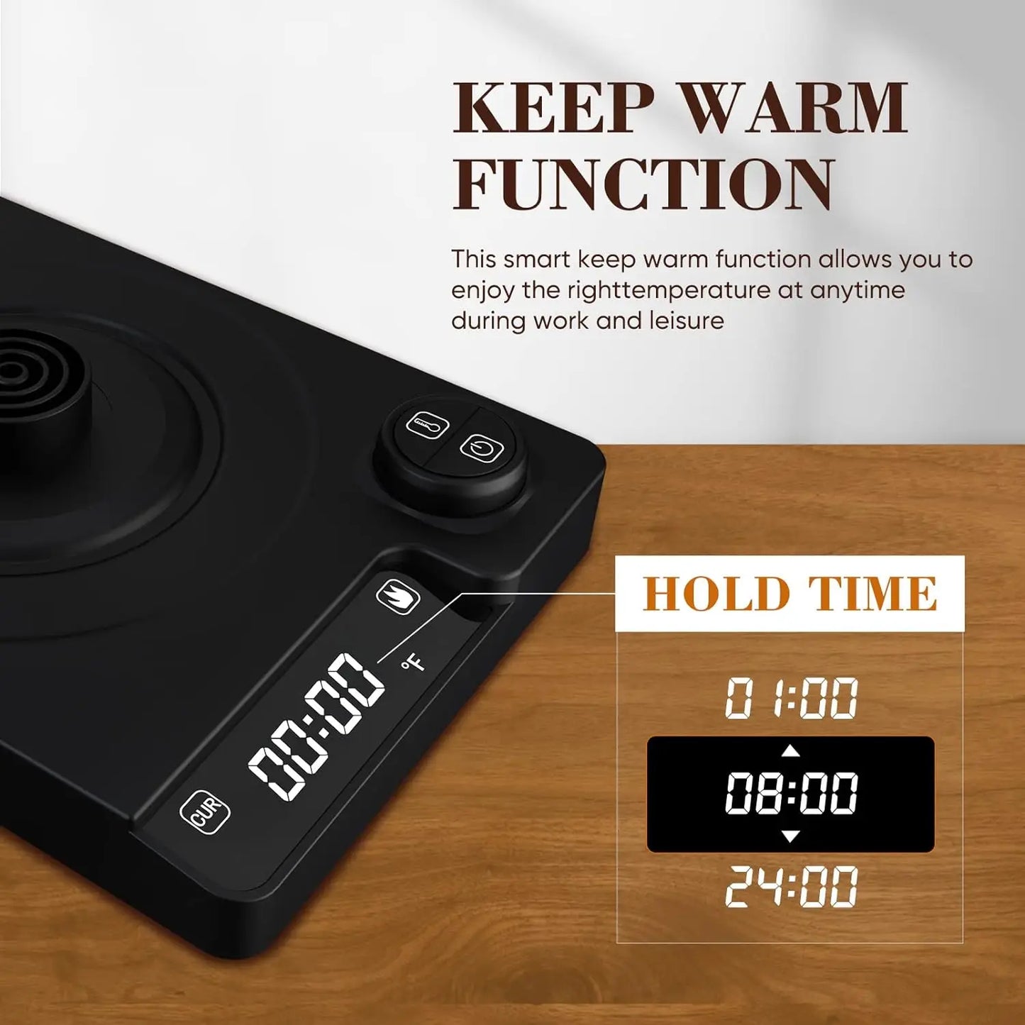 SMANG 1200W Gooseneck Electric Kettle 1L Temperature Control Coffee Kettle Pour Over Coffee Kettle Coffee and Tea Kettle