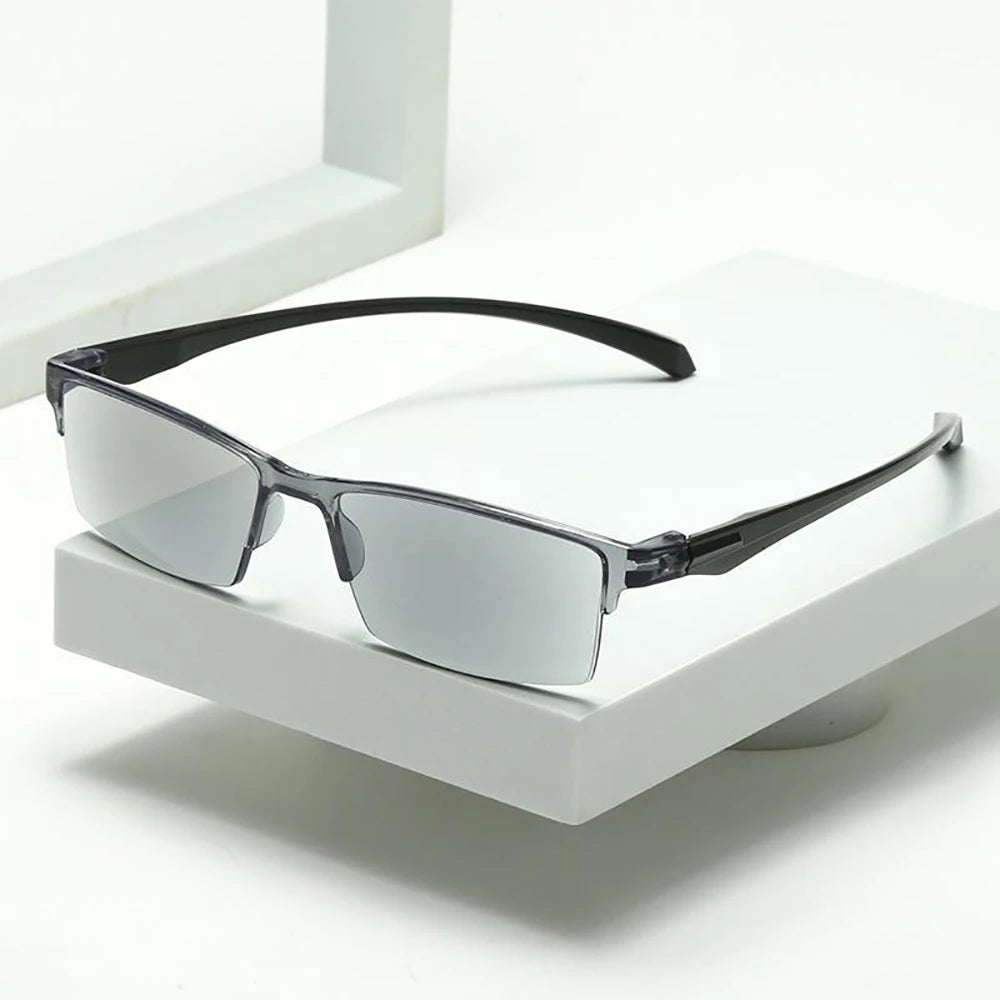 Intelligent Progressive Multifocal Reading Glasses Anti Blue Light Half Frame Spectacles Far Near Dual Use Presbyopic Glasses