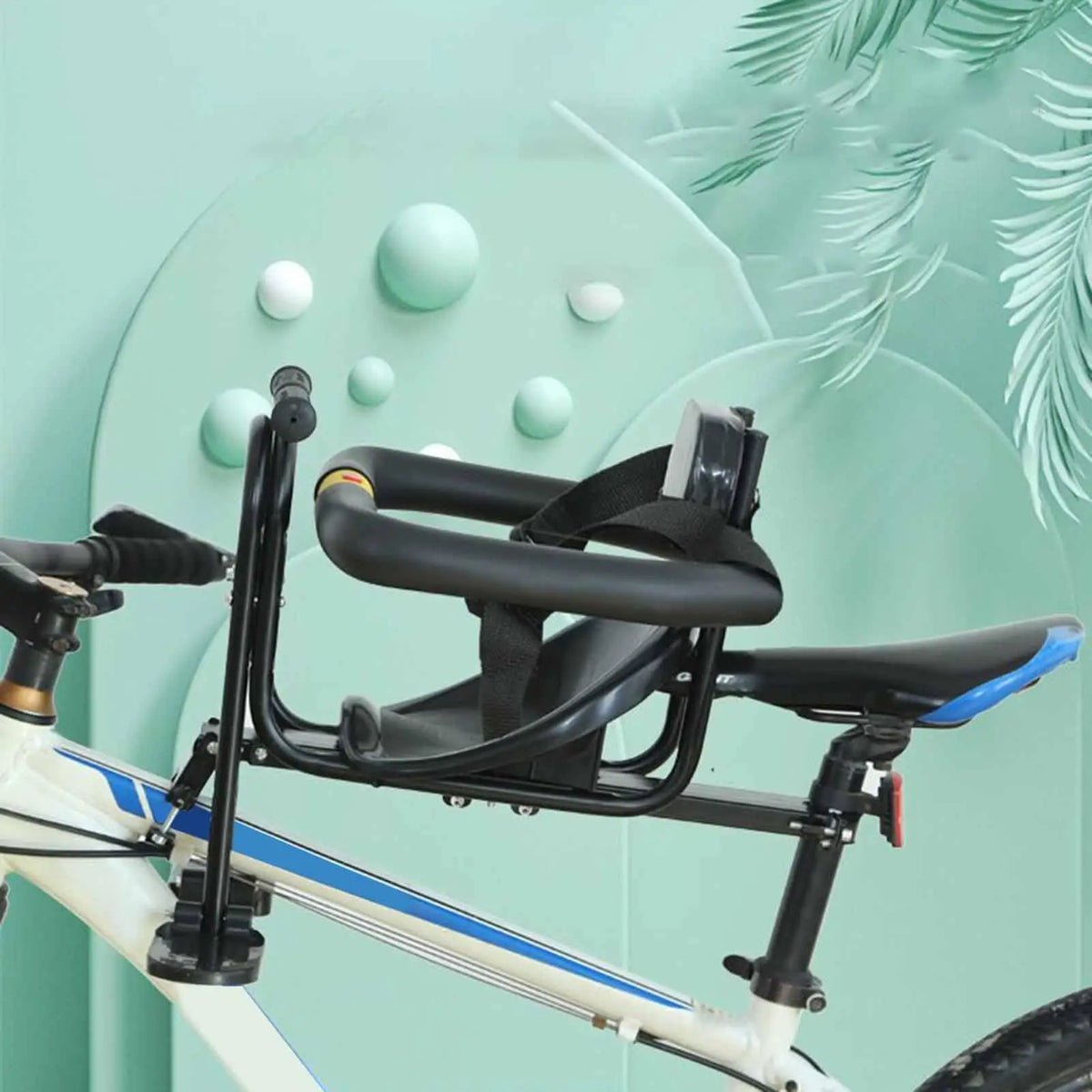 Front Mounted Child Bike Seat Easy Installation Kids Bike Seat with Guardrail Cycling Accessory Padded Padding