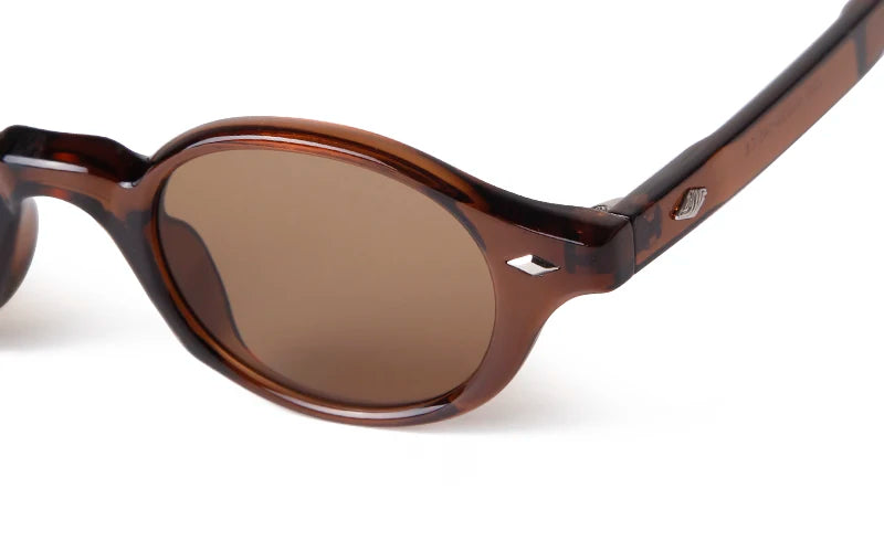 Retro Small Oval Sunglasses Women Brand Design Rivet Blue Tortoise Shell Sun Glasses Outdoor Men Shades Female UV Oculos De Sol