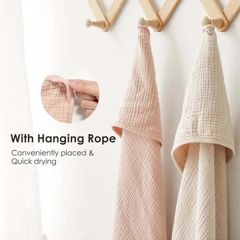Muslin Baby Bath Towels Hooded Newborn Swaddle Wrap Soft Cotton Baby Blankets Infant Bathrobe Baby Shower Gift 76*76cm