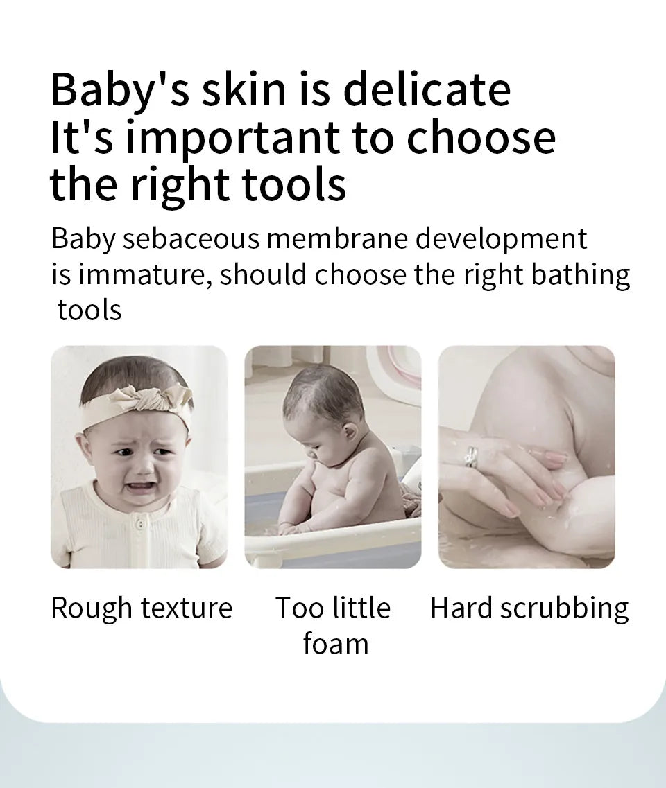AIBEDILA Children's Bath Sponge Cute Baby Shower Sponge Cleanser Brush Soft Skin-friendly Bath Rubbing Kids Sponge Newborn