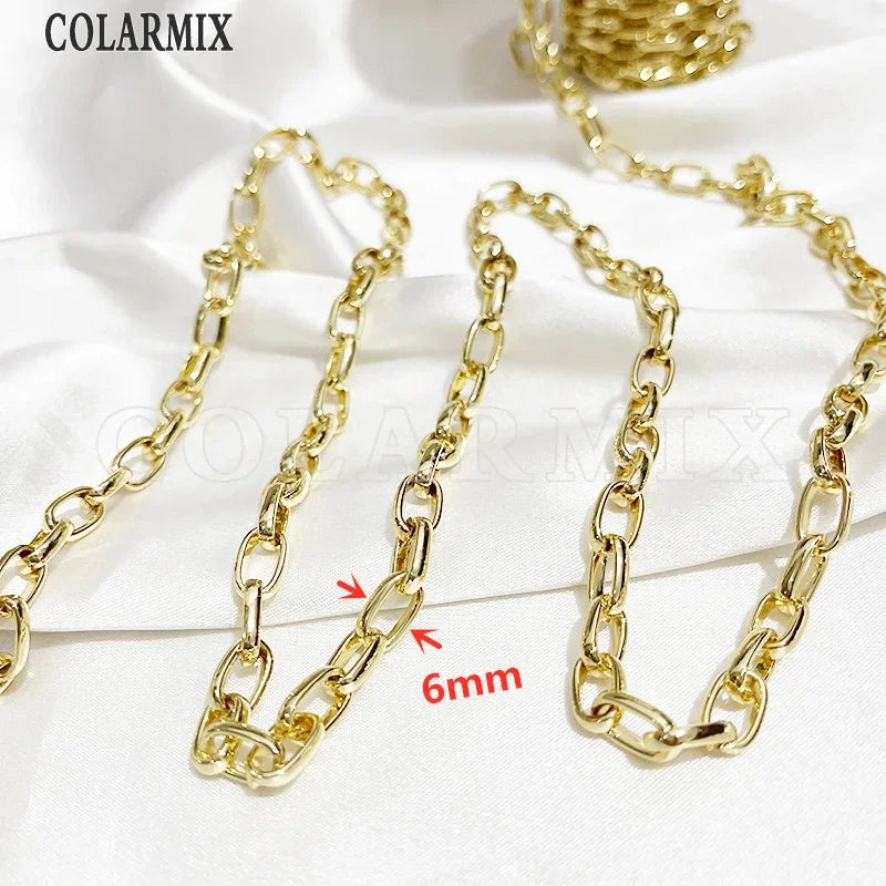 5Meters Hotsell Chunky Chains gold Metallic Fashion Jewelry gift Hip pop Necklace Fashion Jewelry