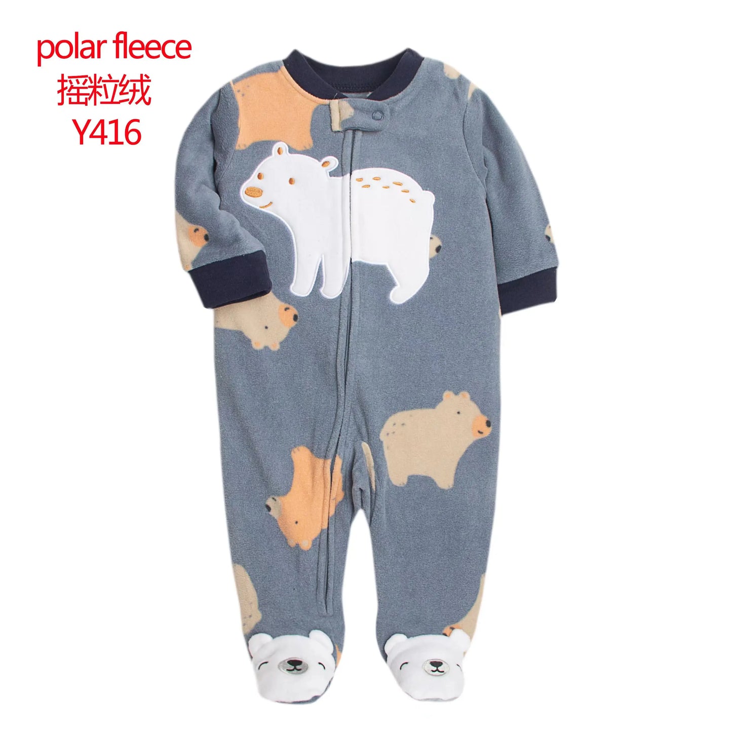 New Hot Polar Fleece Pajamas Baby Winter Romper Cover All Jumpsuits Newborn Boys Clothing Little Girl Fall Clothes Toddler 0-12M