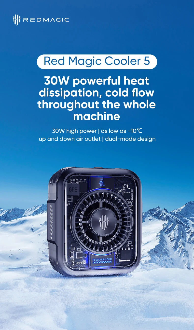 REDMAGIC Cooler 5 Mobile Game Radiator 3D VC Liquid Cooling 36W High Power Cooling For iPhone 16 RedMagic 10 Pro xiaomi 15