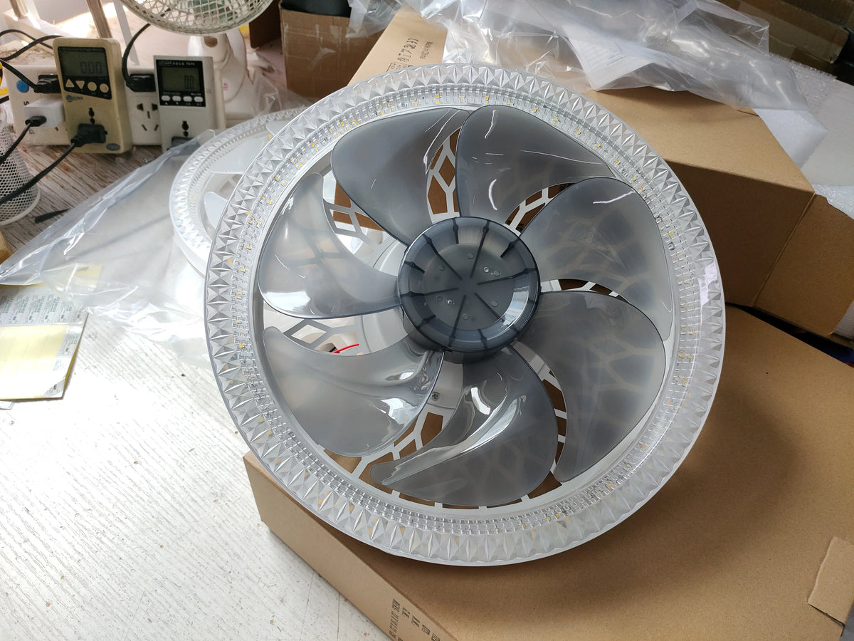 Modern Ceiling Fan With LED Light And Remote Control E27 Fan Lamp 4 Speed 360° Circulating Air For Kitchen Room Home Lighting