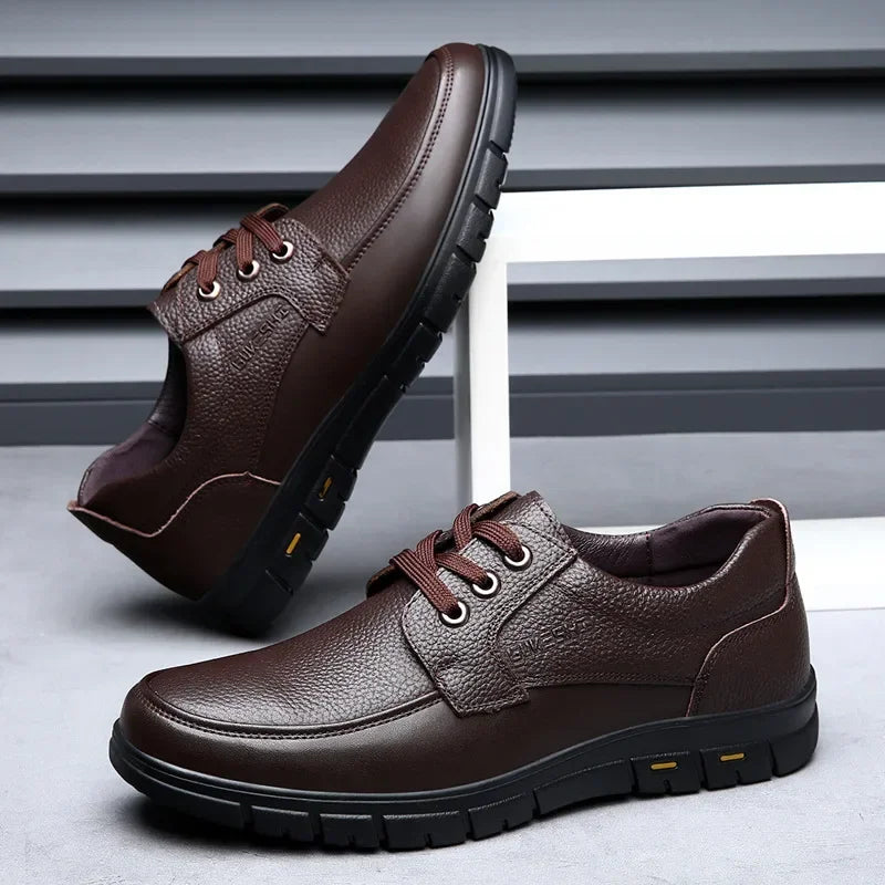 2025 Kitchen King Men's Shoes Anti-Slip Waterproof Oil-Resistant Durable Casual Leather Work Shoes For Chefs Perfect For Spring