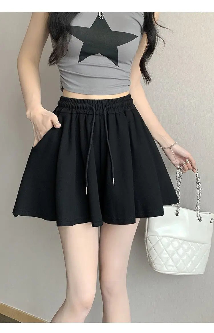 2026 High Waist Wide Leg Sports Shorts Women's Summer New Loose Fit A-Line Shorts Casual Versatile Comfortable Short Pants