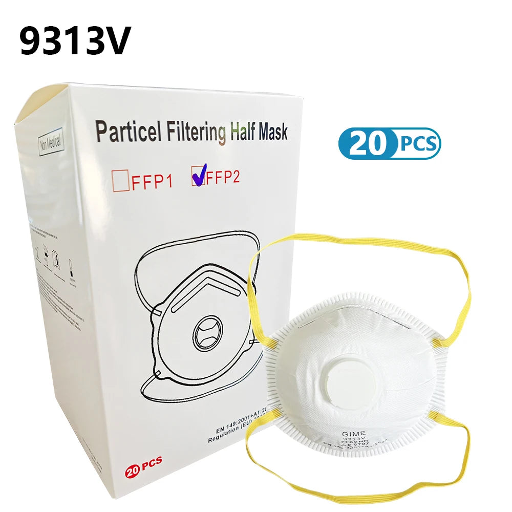 60/40/20 Pcs FFP2 EU CE Certification Mask for Adult Dustproof Face Mask Anti Droplet Partcle Filtering Half Masks