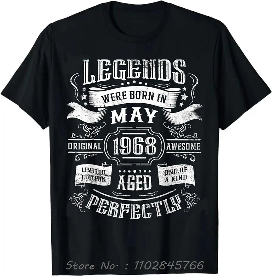 Legends Born In 1968 Oversized T-shirt Bday Men's Clothing On Demand Cotton Tshirt Ropa Hombre Fashion Fitness T Shirt Tops