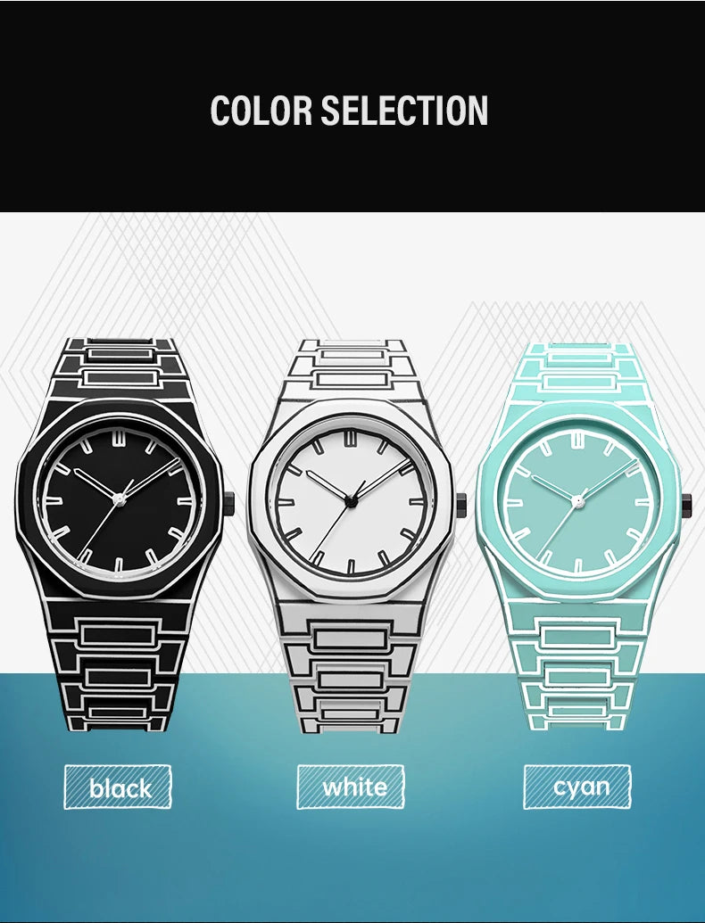 SHUAIKE 1142-14 Creative Fashion Sports and Leisure Style Lightweight Waterproof Sketching Quartz Watch for Men and Women