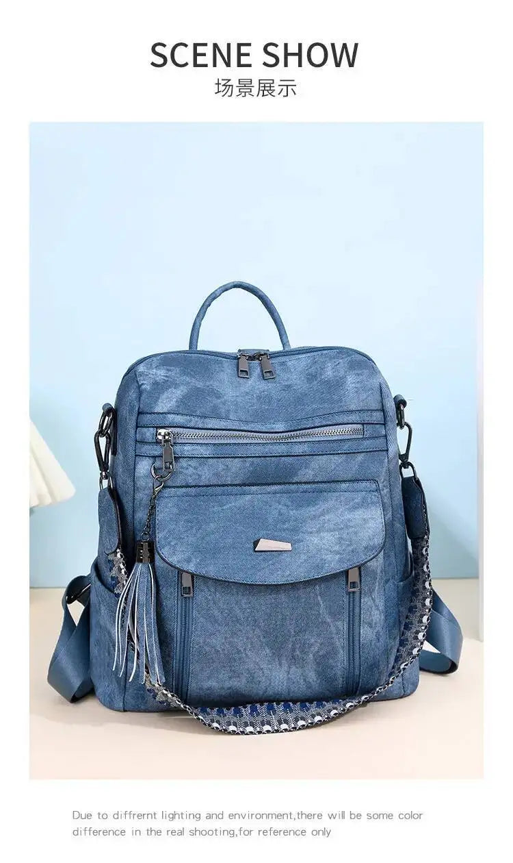 Hot Sale Luxury Women's Backpack Multifunctional Layers Double Shoulder Bags Luxury Good Quality  Spring Trend PU Women's Bag