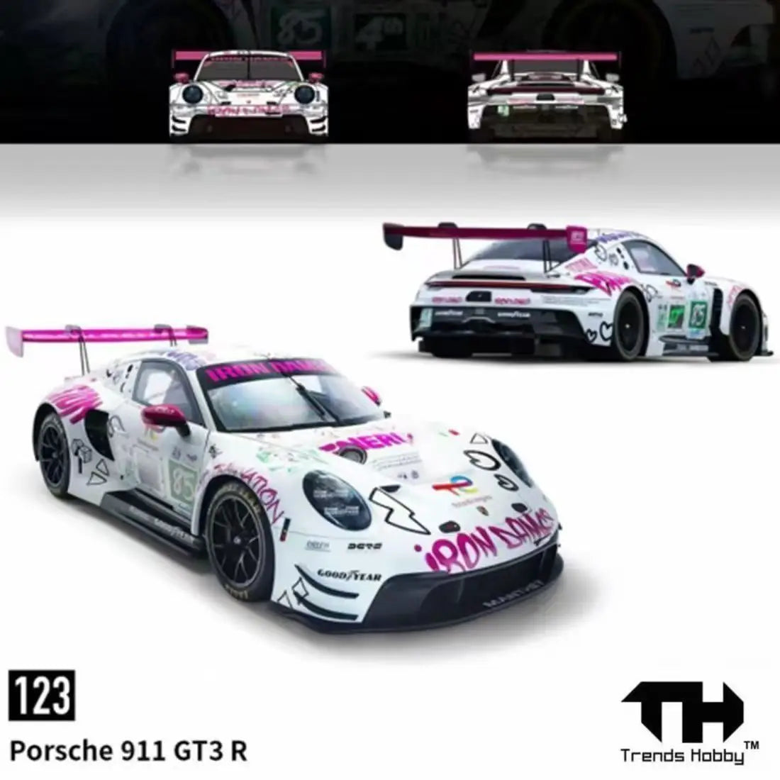 Pre-sale Trends Hobby 1:64 Porsche 911 GT3 R 2025 LeMans 24H LMGT3 Winner #92 Manthey 1st Phorm Alloy Die Cast Car Model