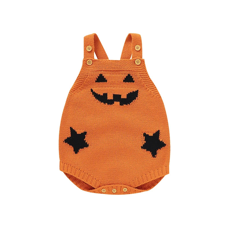 Baby Halloween Clothes Autumn Winter Casual Outwear Newborn Boys Girls Pumpkin Knitted Infant Kids Unisex Onesie Toddler Outfits