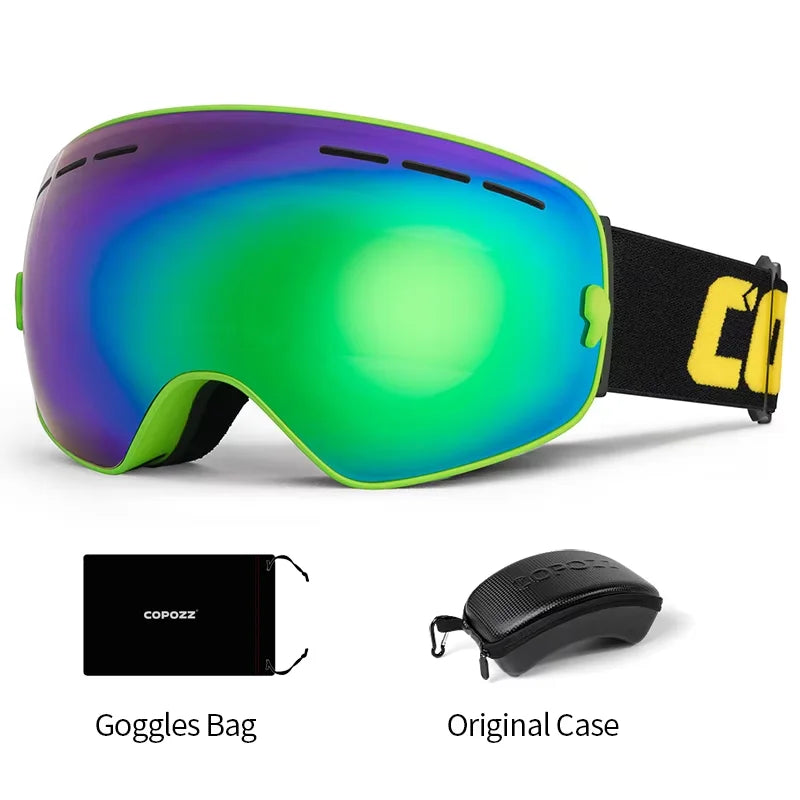 COPOZZ Brand Ski Goggles Men Women Snowboard Goggles Glasses For Skiing UV400 Protection Skiing Snow Glasses Anti-Fog Ski Mask