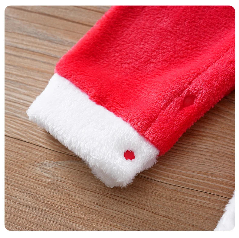 Newborn Baby Romper 3pcs Winter Christmas red Clothes + Hat comfort long sleeve Unisex Baby Bodysuits 0-18M Boy Girl Clothes